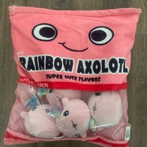 Rainbow Axolotl Plush Toy Pack - Pink